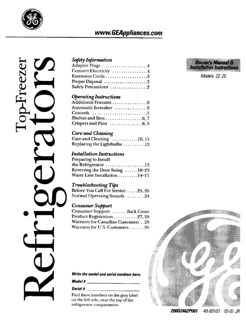 GE PTS25LBMBRBB and Operating instructions GE PTS25LBMBRBB and Operating instructions