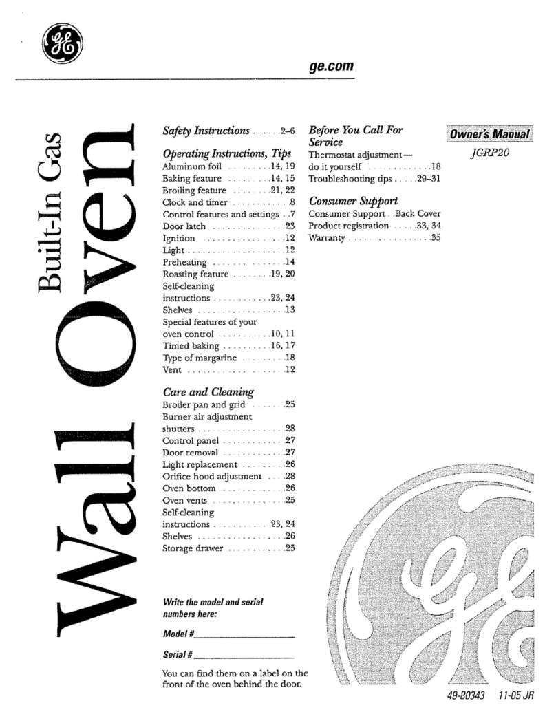GE JGRP20 User manual