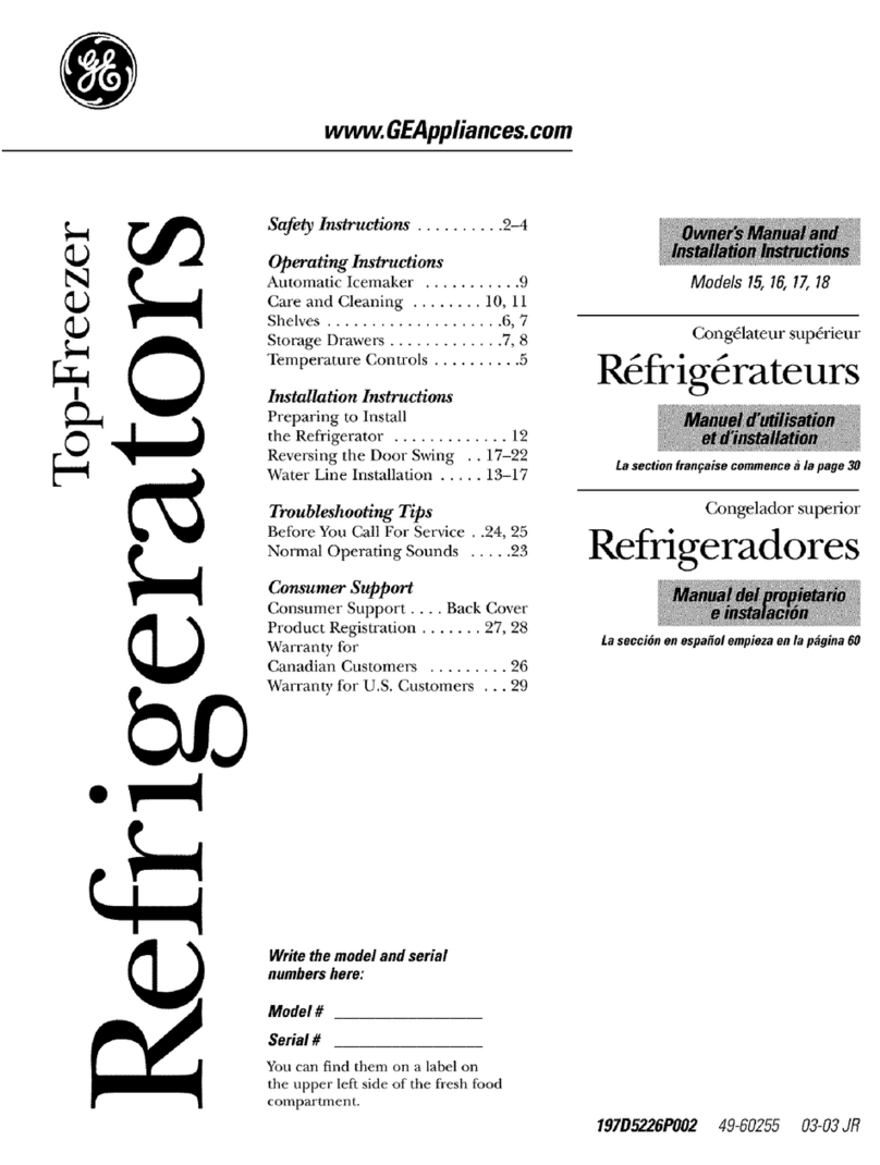 GE GTS18HBMFRCC and Operating instructions