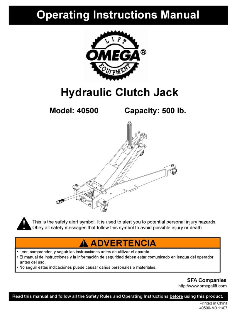 Omega Lift 40500 Operating instructions manual