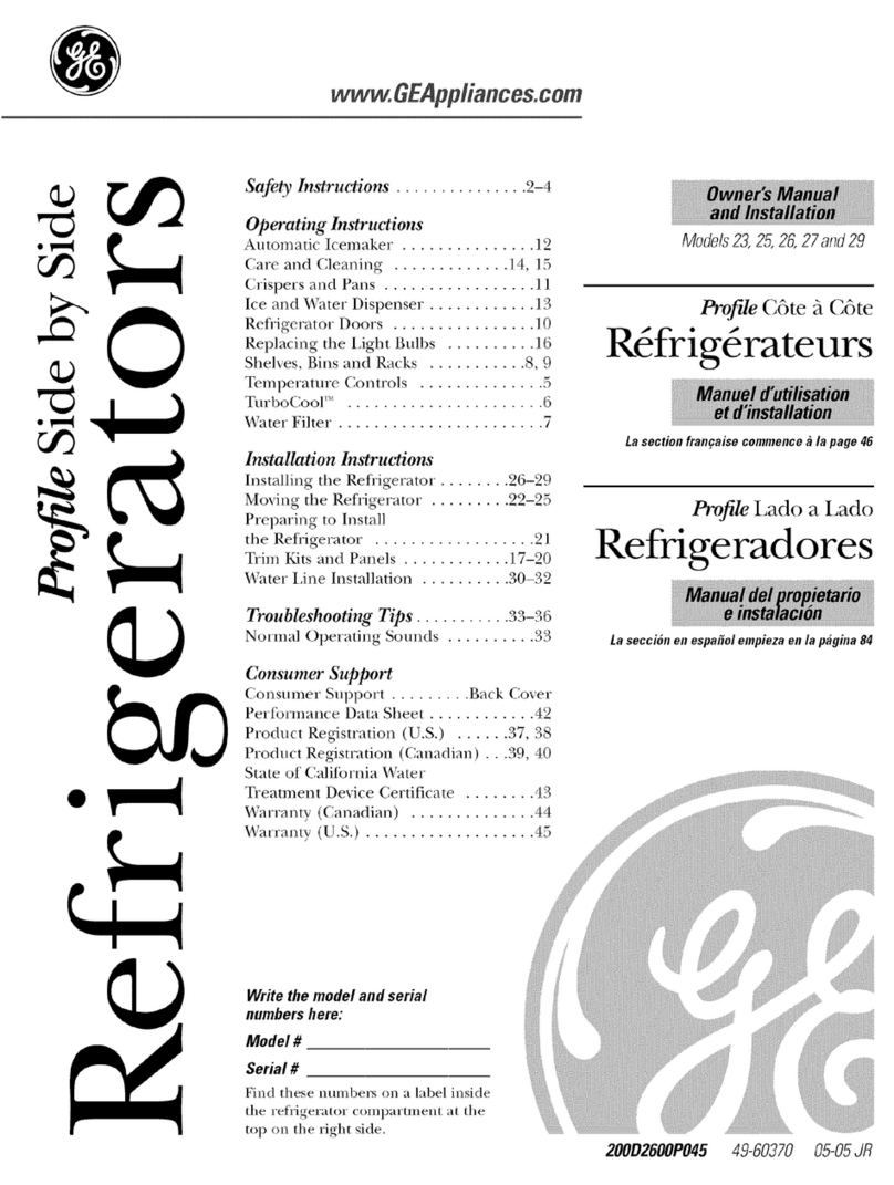 GE PSC25NGSBBB and Safety guide