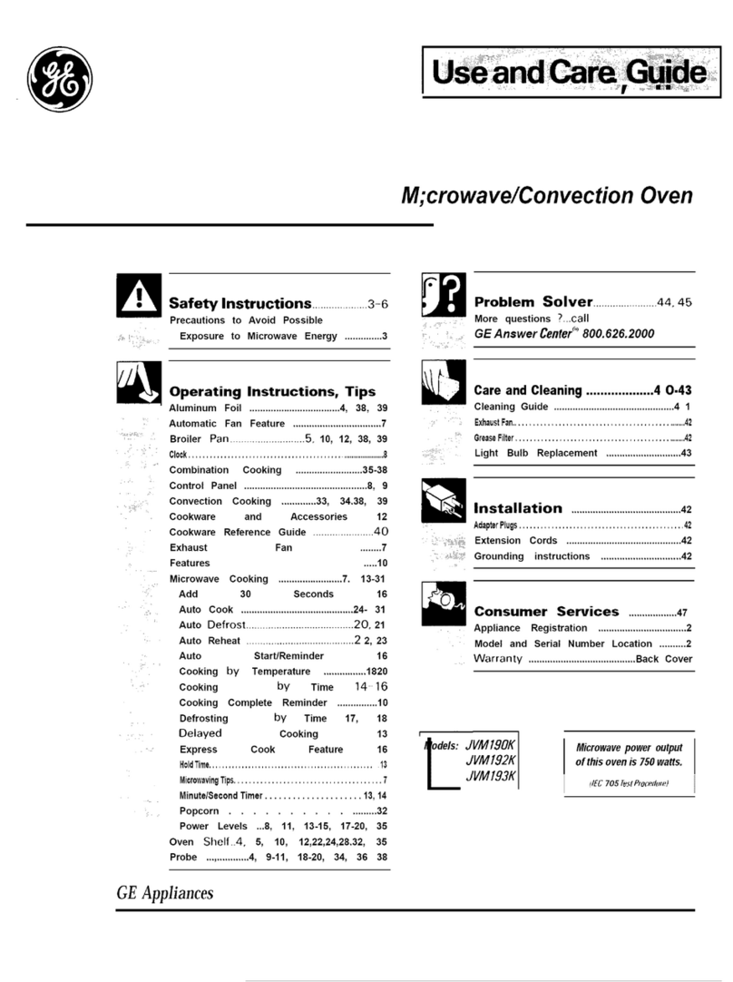 GE JVM192K User manual