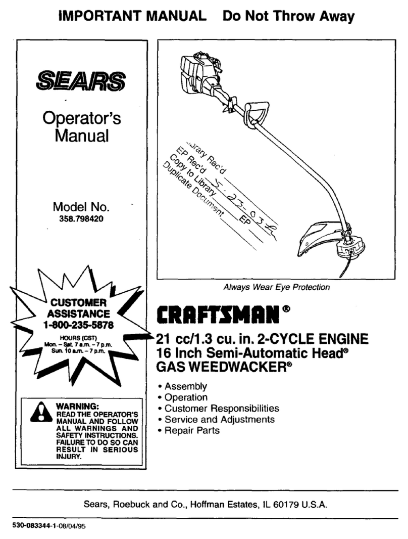Craftsman weedwacker 358.798420 Operator's manual