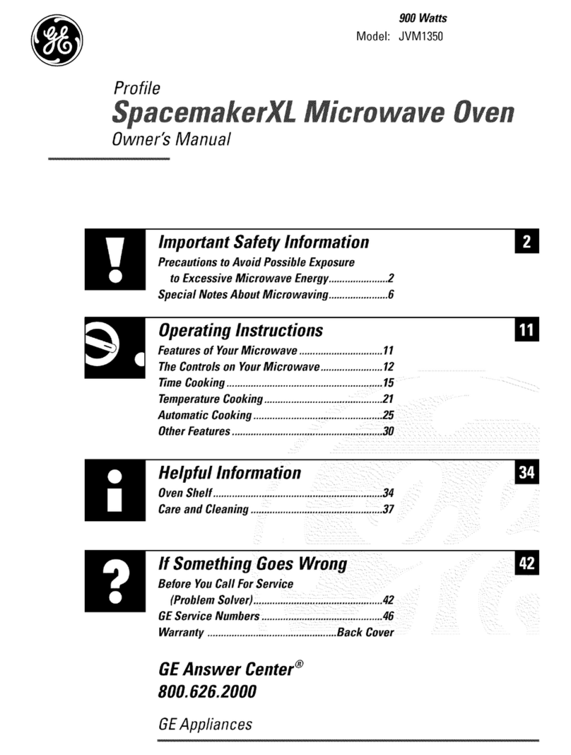 GE Profile SpacemakerXL JVM1350 User manual GE Profile SpacemakerXL JVM1350 User manual