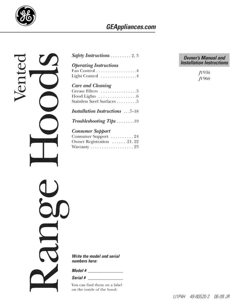 GE Appliances JV936 Operating instructions