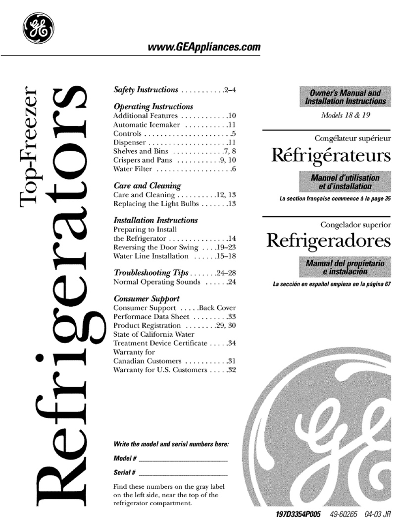 GE GTH18DBPARCC and Operating instructions