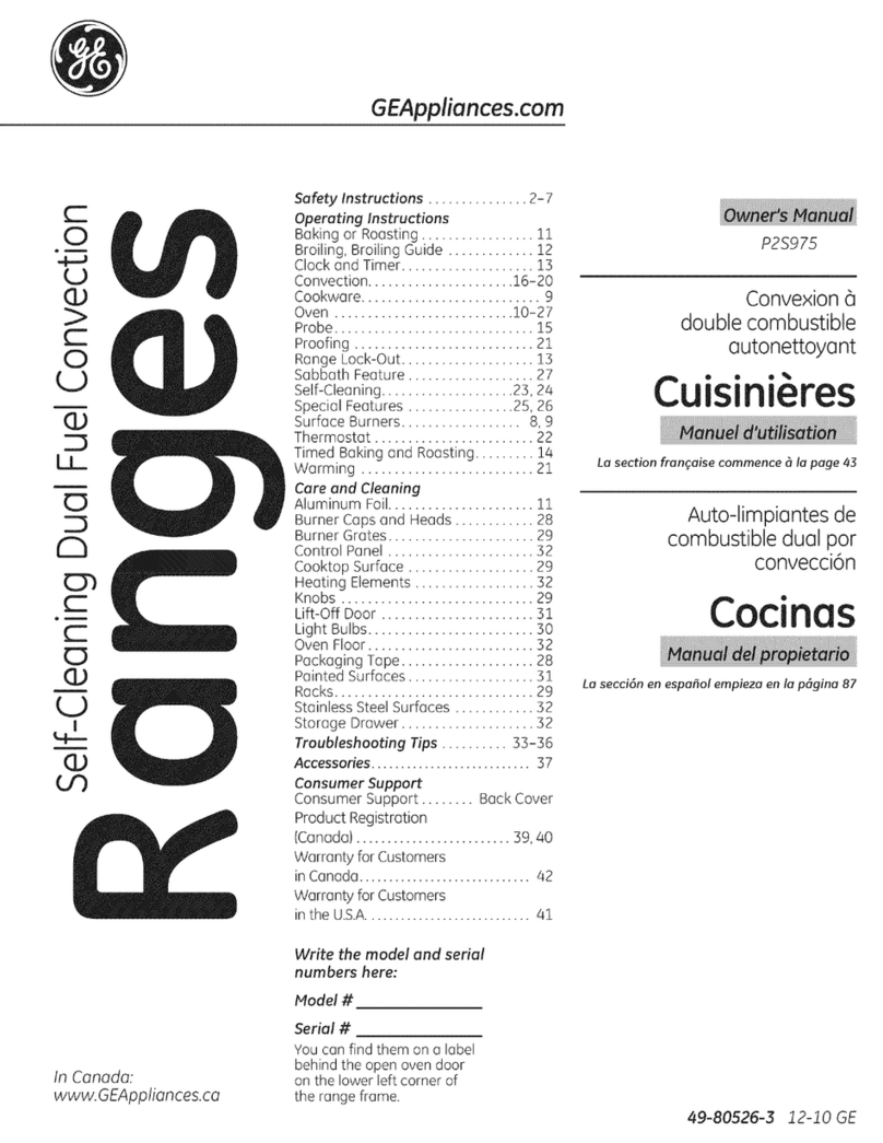 GE Profile P2S975 User manual