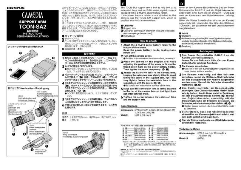 Olympus Camedia TCON-SA2 User manual Olympus Camedia TCON-SA2 User manual