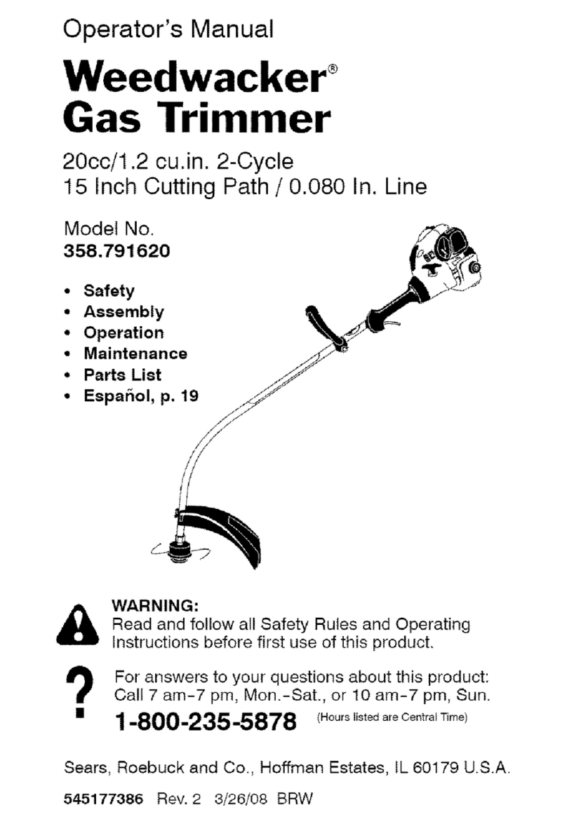 Craftsman Weedwacker 358.791620 User manual