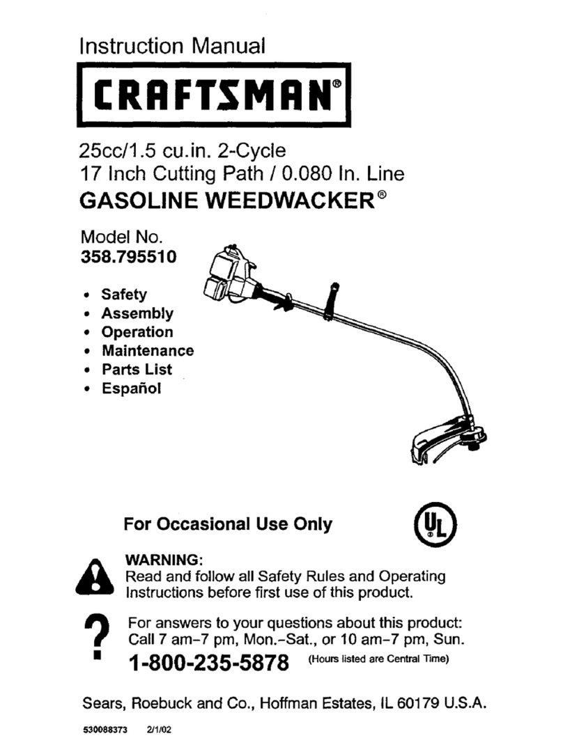 Craftsman WEEDWACKER 358.795510 instruction manual