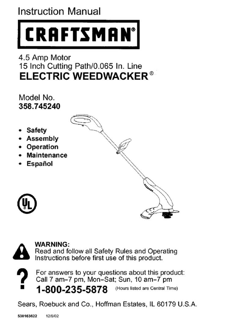 Craftsman WEEDWACKER 358.745240 instruction manual