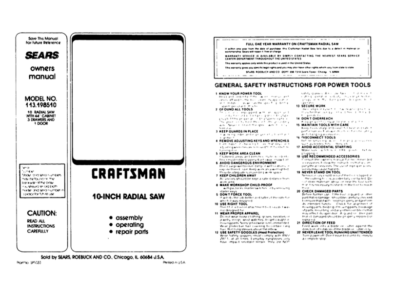 Craftsman 113.198510 owner's manual