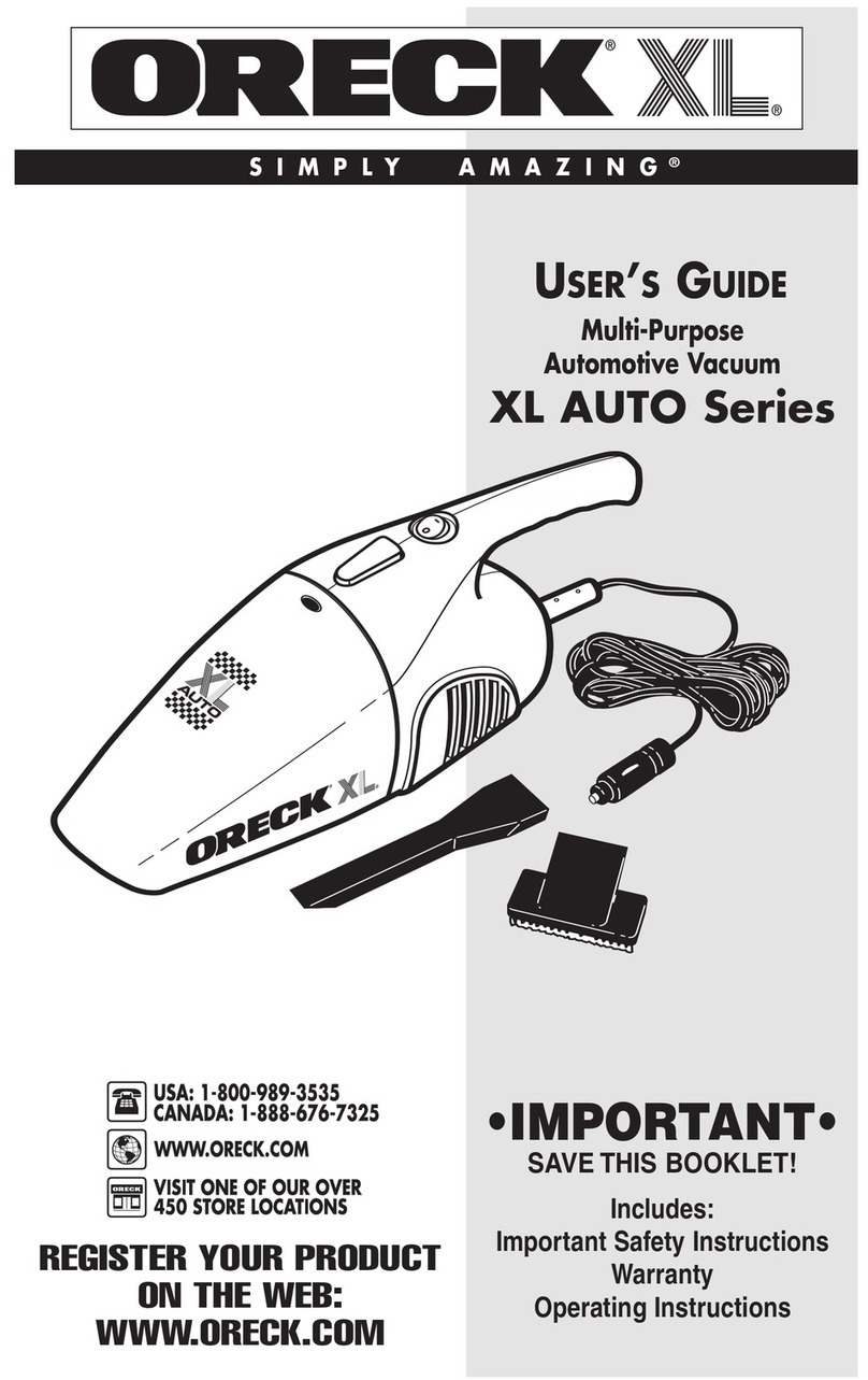 Oreck XL AUTO Series User manual