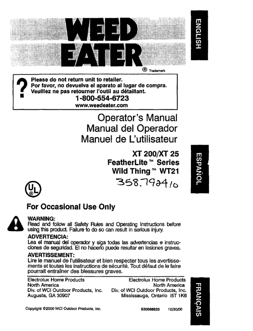 Weed Eater 358792410 Operator's manual