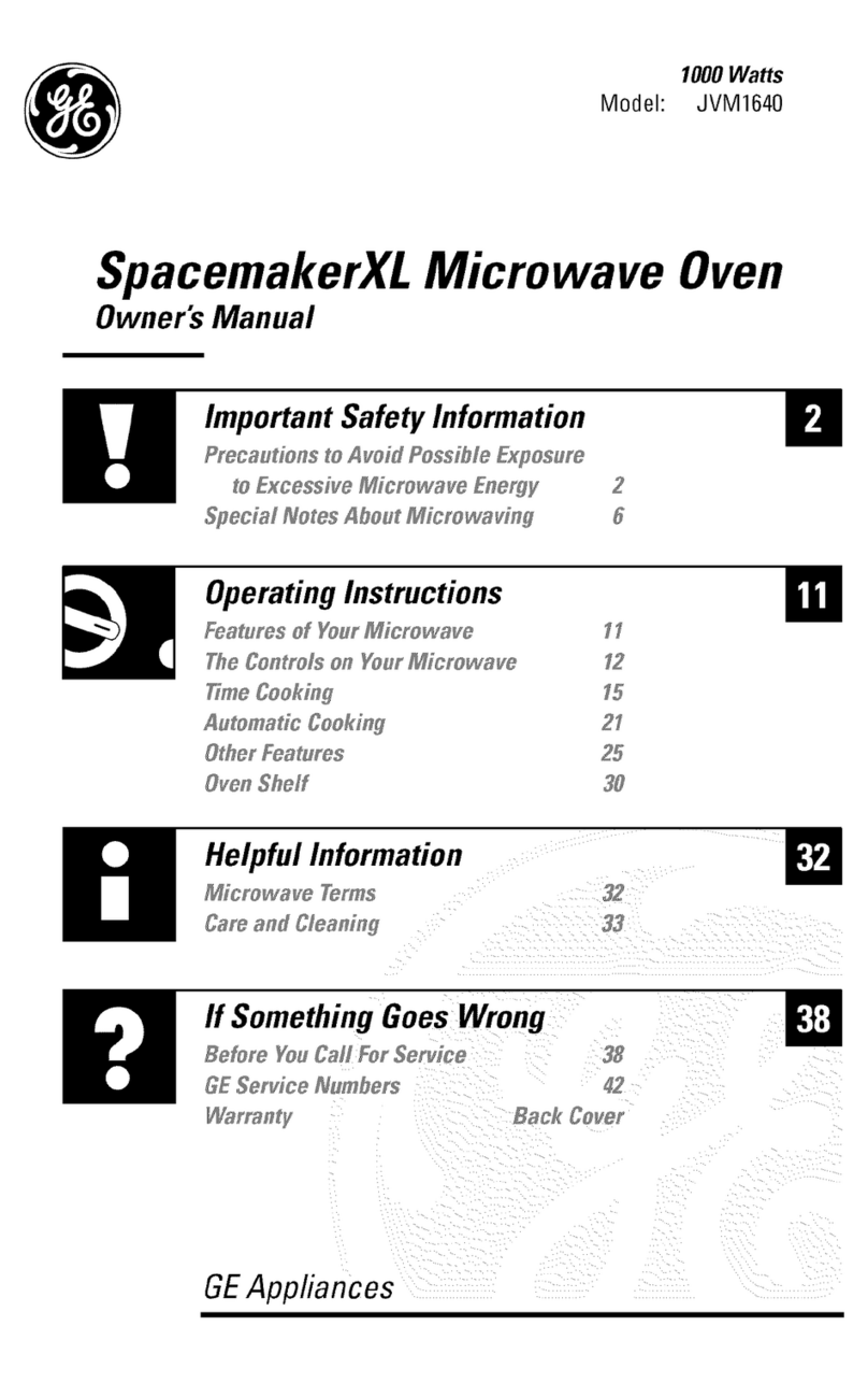 GE SpacemakerXL JVM1640 User manual