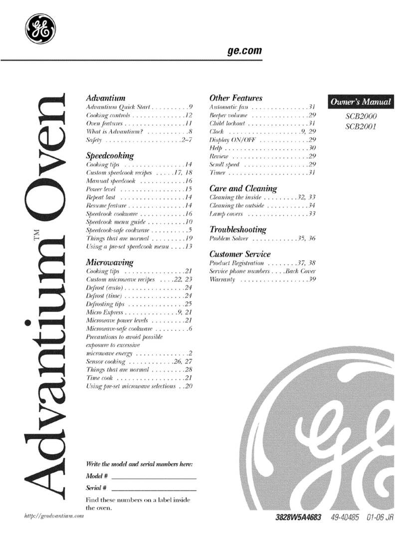 GE Advantium SCB2000 User manual