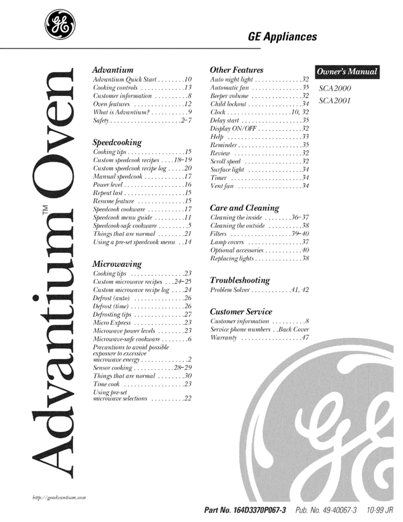 GE Advantium SCA2000 User manual