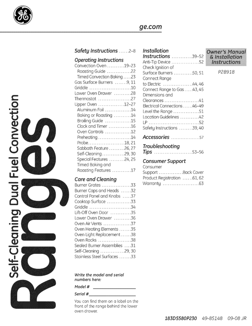 GE P2B918 Operating instructions