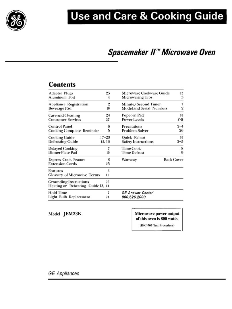 GE Spacemaker II JEM23K Use and care manual