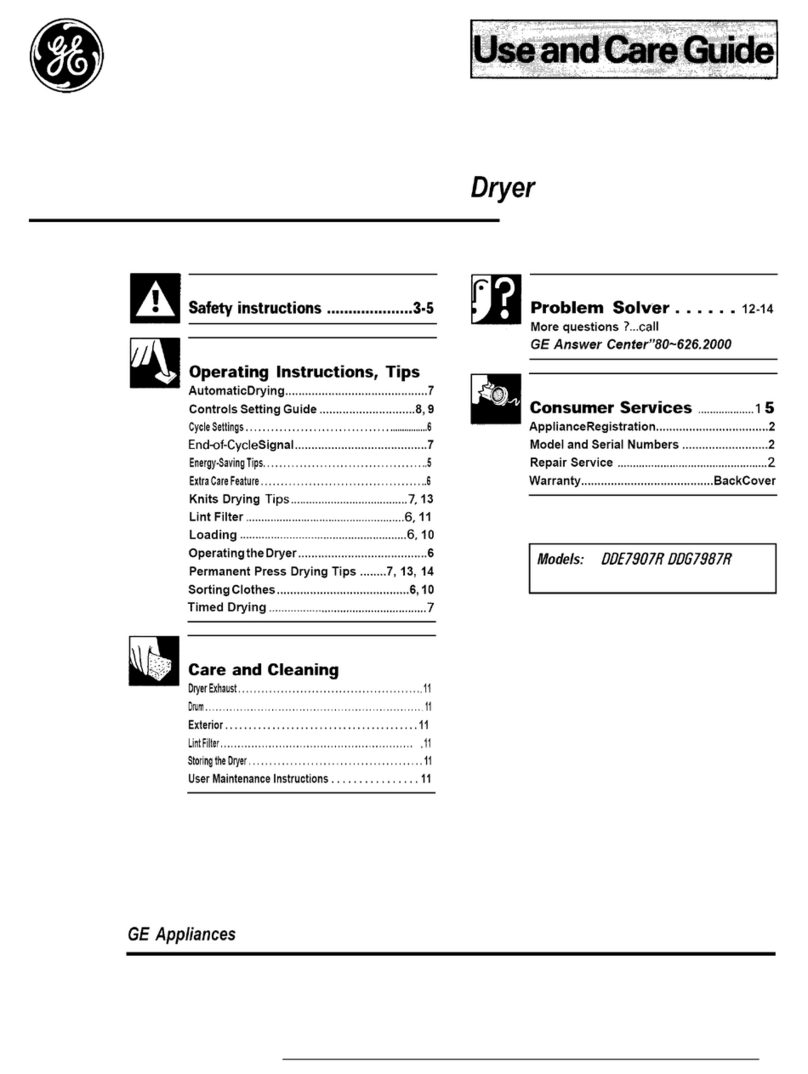 GE DDG7986RAL Use and care guide