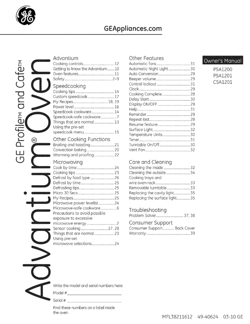 GE Profile Advantium PSA1200 User manual