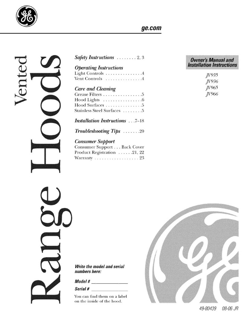GE JV935 Operating instructions