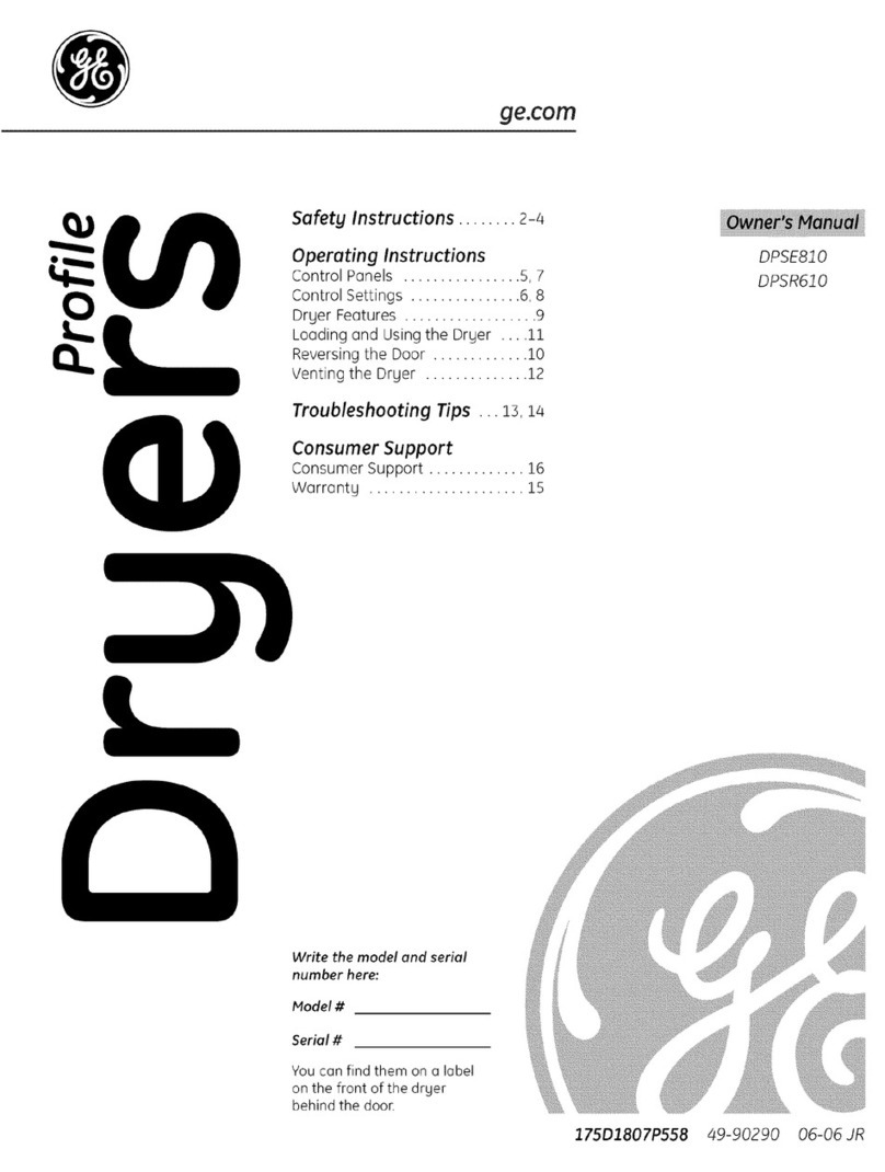 GE Profile DPSE810 User manual