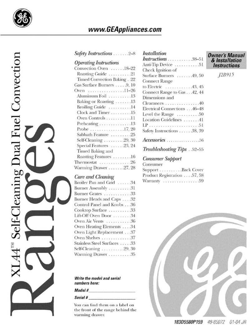 GE XL44 J2B915 and Operating instructions