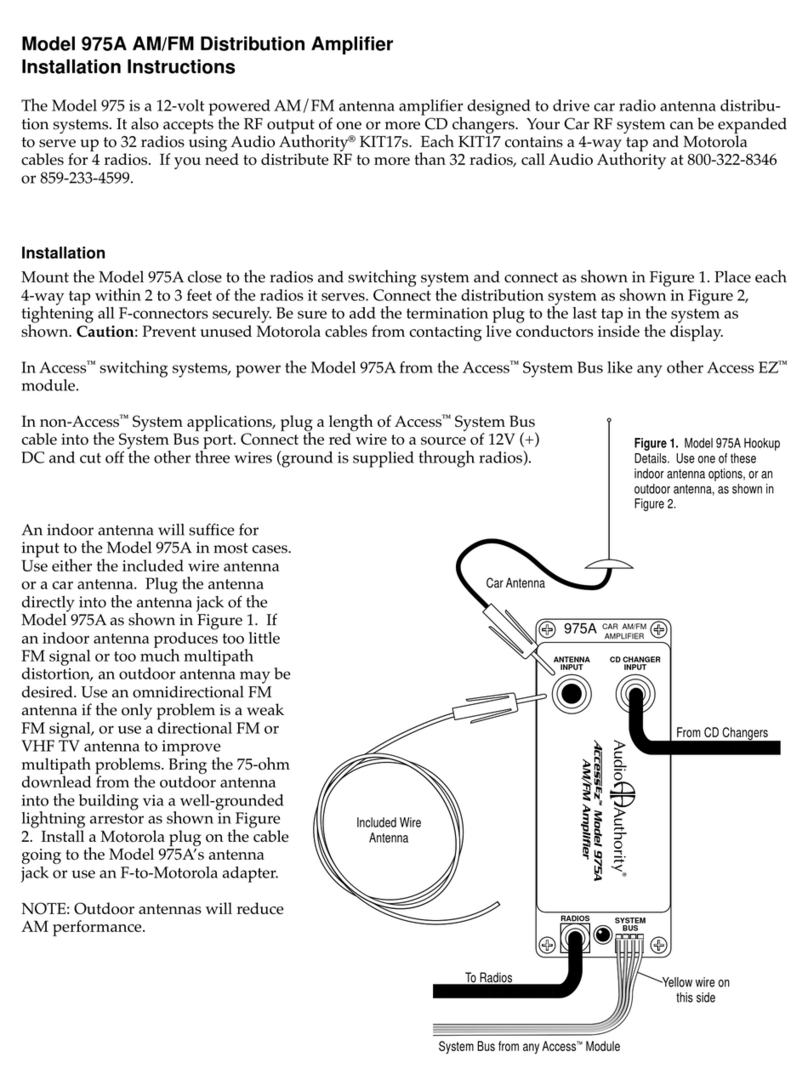 Audio Authority 975A installation instructions