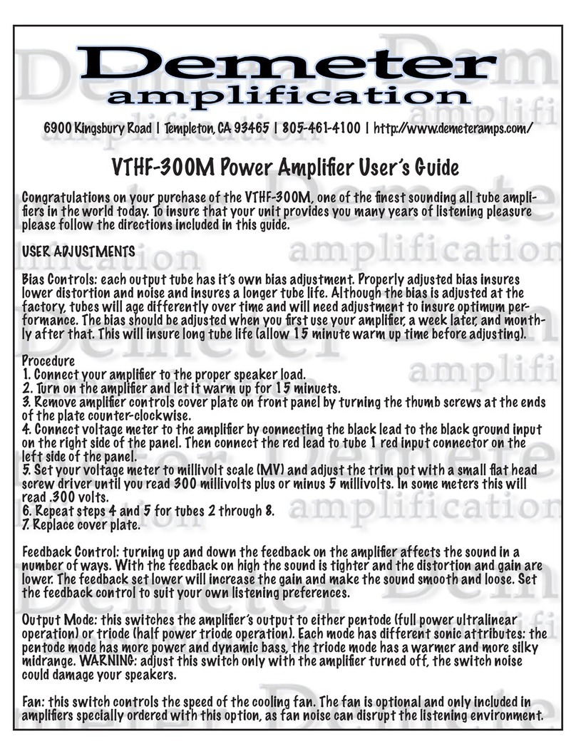 Demeter Amplification VTHF-300M User manual