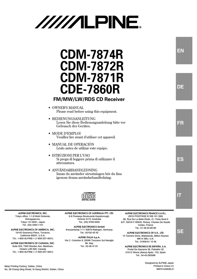 Alpine CDM-7874R owner's manual