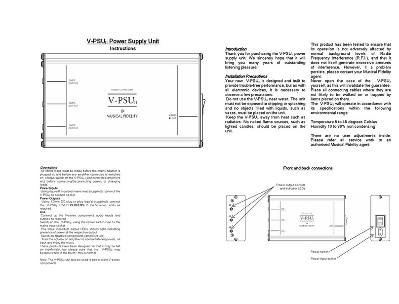 Musical Fidelity V-PSUII instructions