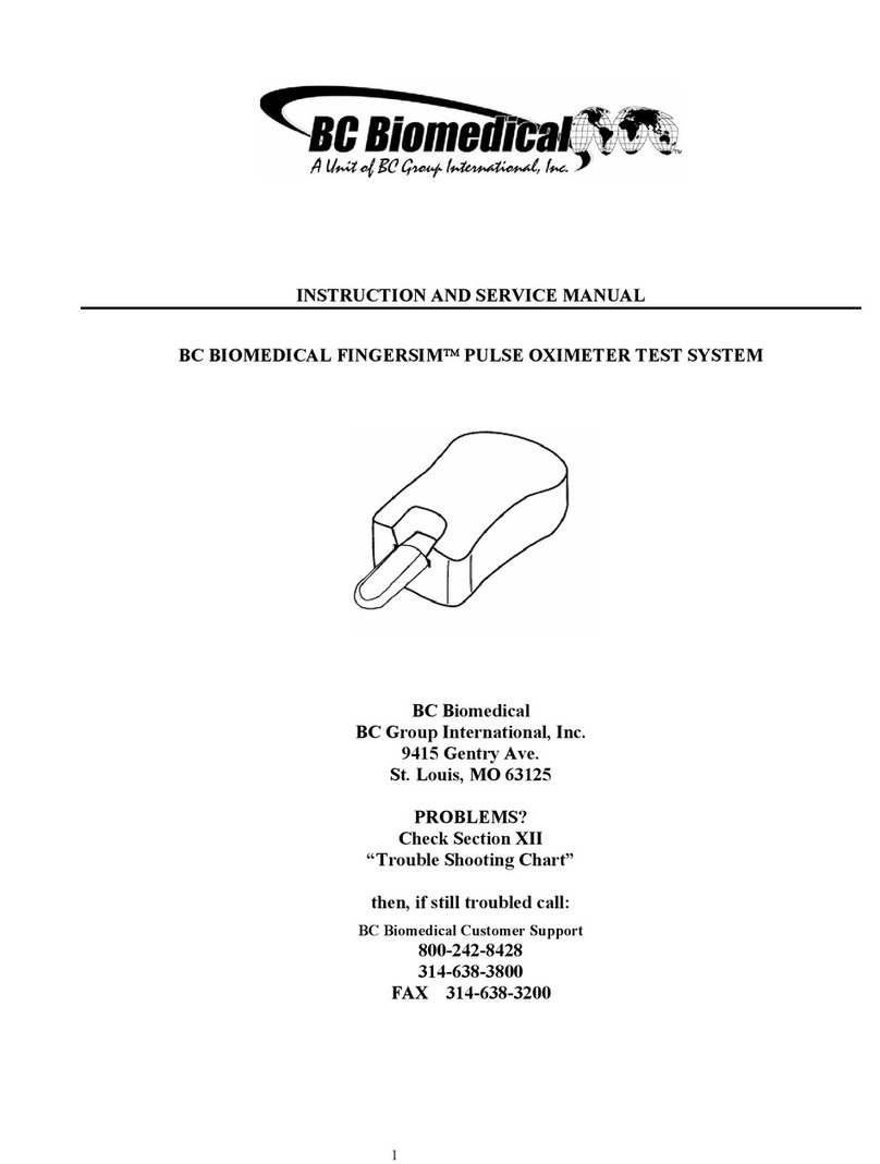 BC Biomedical FINGERSIM PULSE OXIMETER TEST SYSTEM Instruction... Instruction and service manual