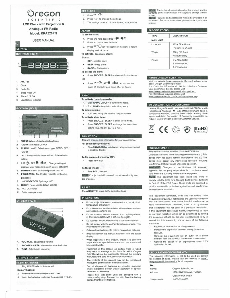 Oregon Scientific RRA320PN User manual