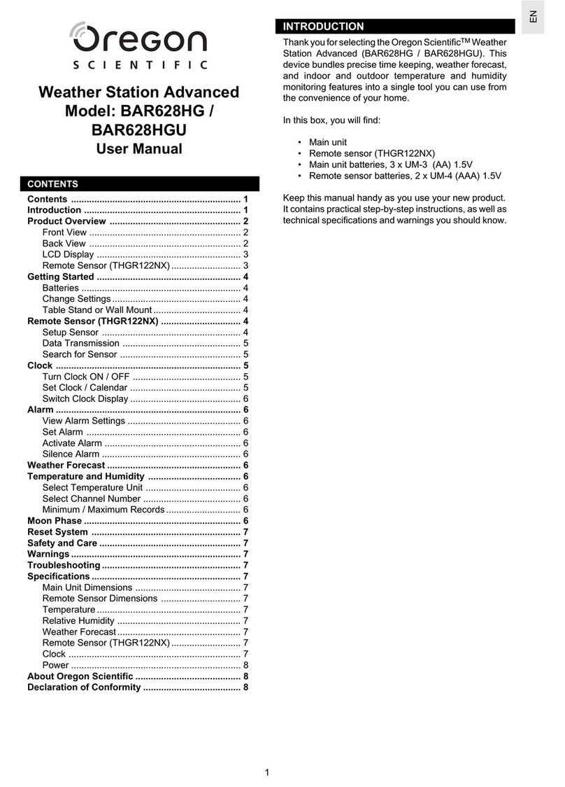 Oregon Scientific BAR628HG user manual