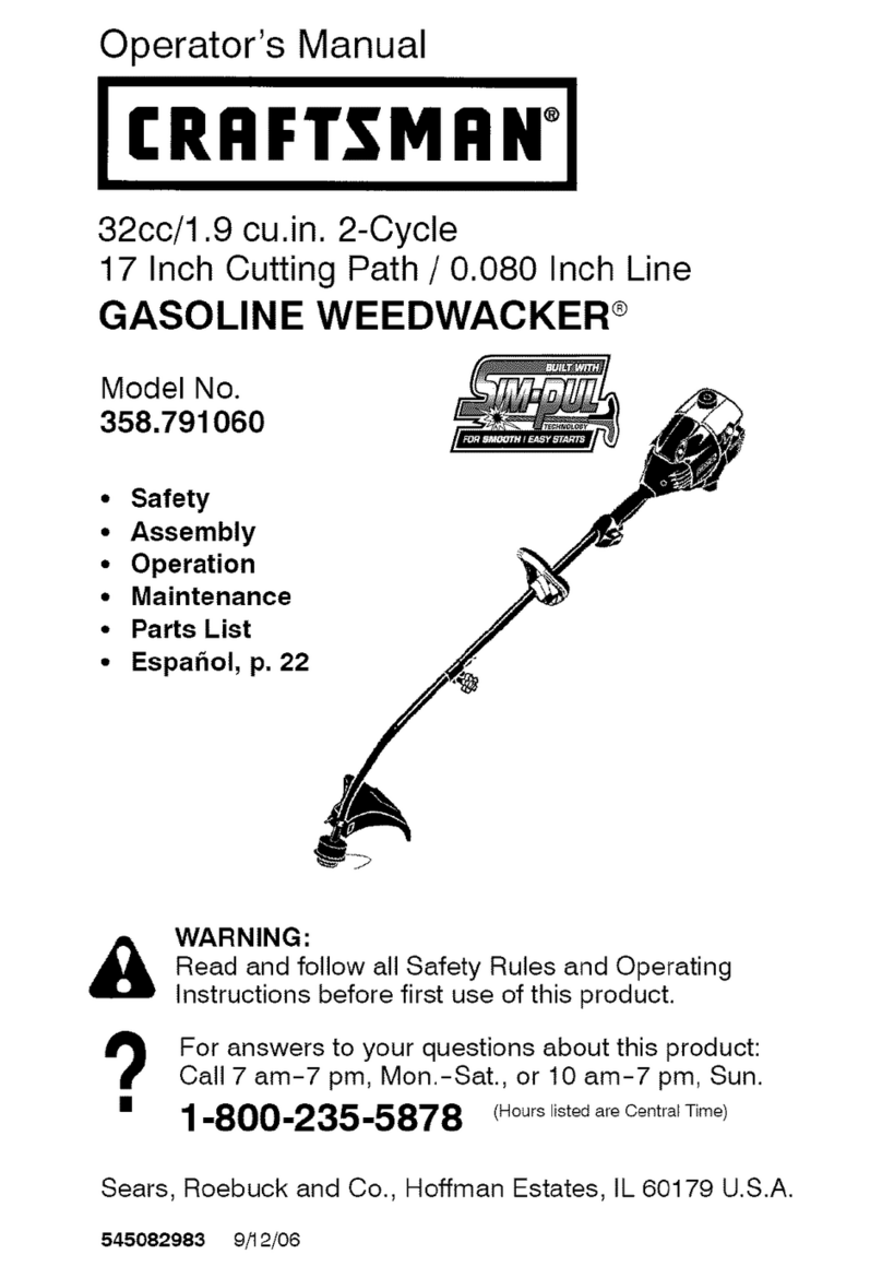 Craftsman WEEDWACKER 358.791060 Operator's manual