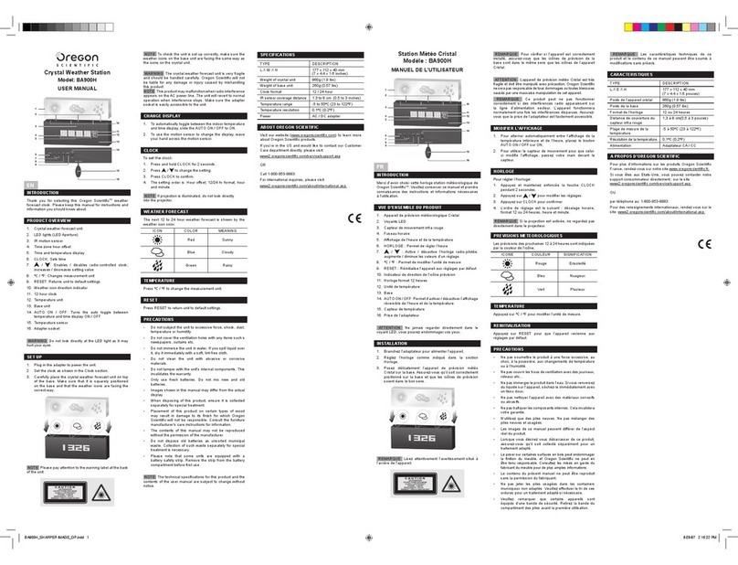 Oregon Scientific BA900H user manual