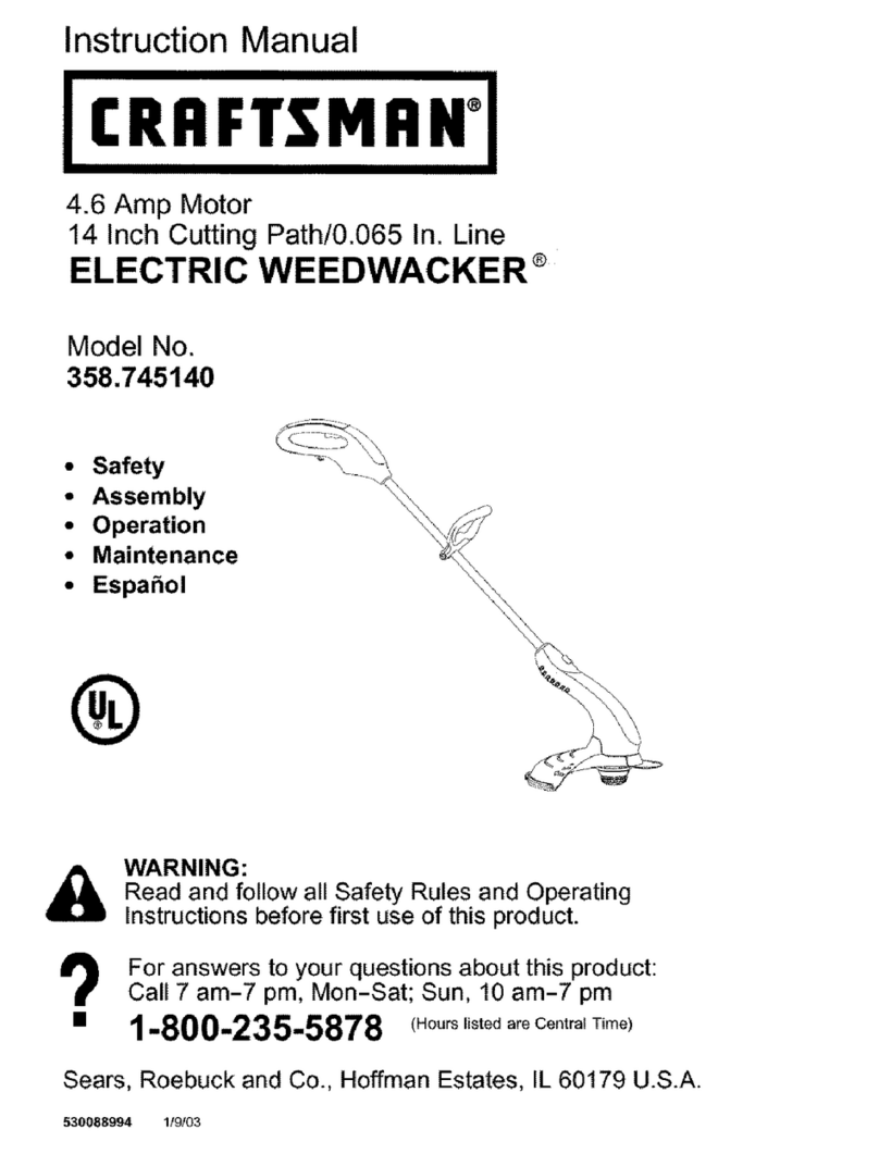 Craftsman WEEDWACKER 358.745140 instruction manual