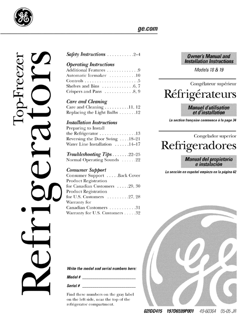 GE GTS18TCSABB and Operating instructions