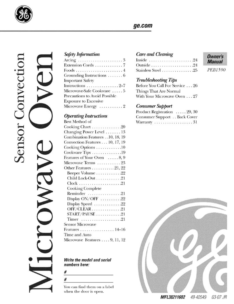 GE Appliances PEB1590 User manual GE Appliances PEB1590 User manual
