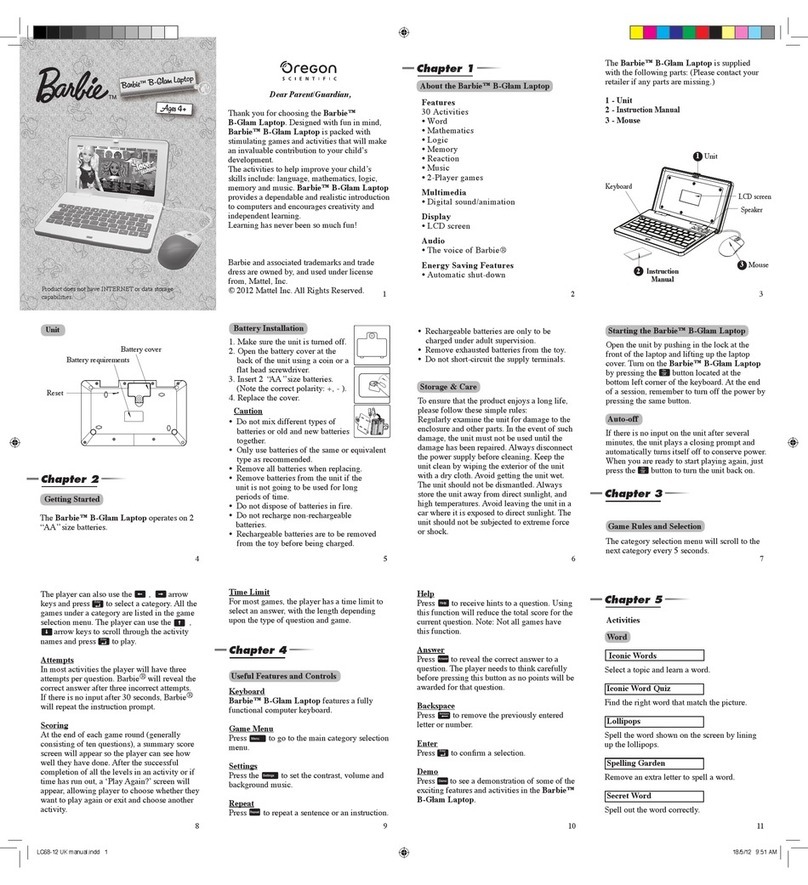 Oregon Scientific Barbie B-Glam LC68-12 User manual