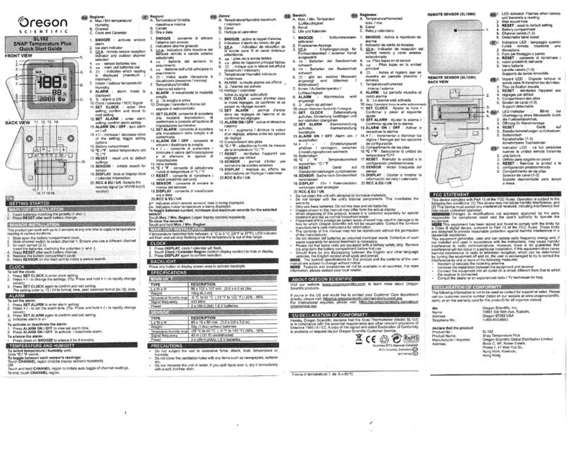 Oregon Scientific SL102 user manual