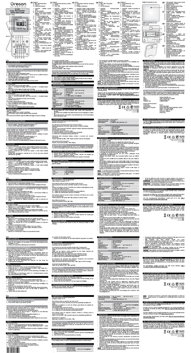 Oregon Scientific SL101 User manual