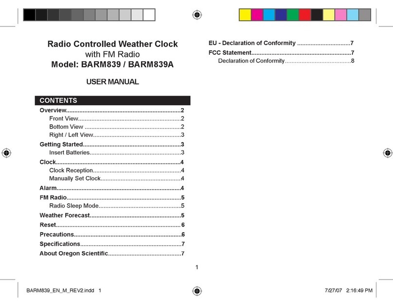 Oregon Scientific BARM839 User manual Oregon Scientific BARM839 User manual