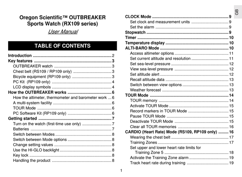 Oregon Scientific Scientific RX109 series user manual
