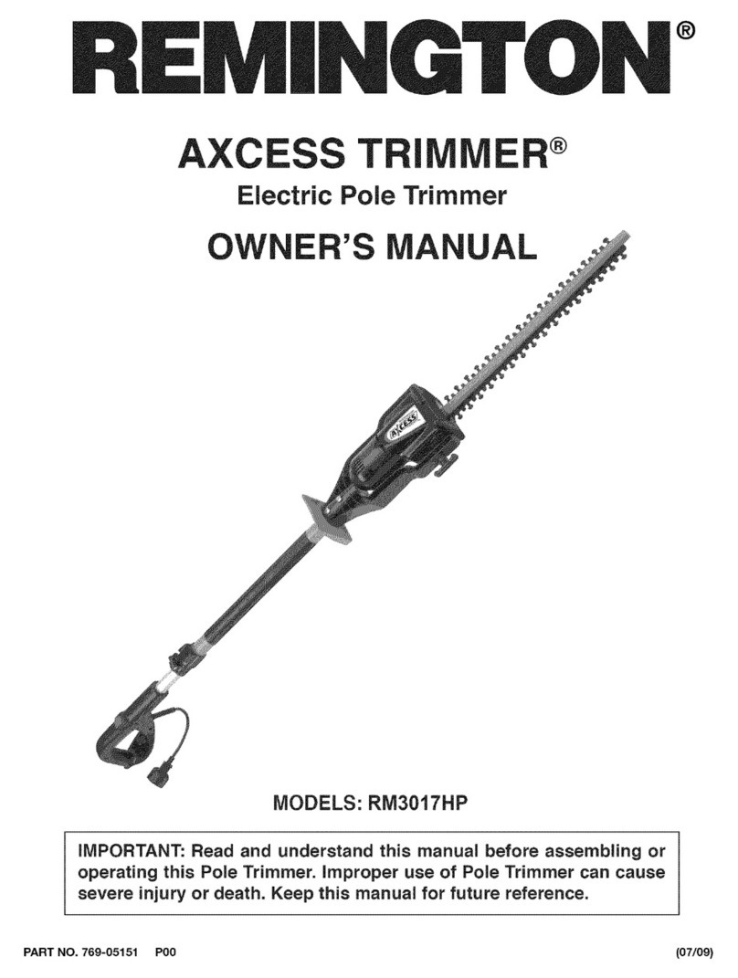 Remington Axcess trimmer RM3017HP owner's manual