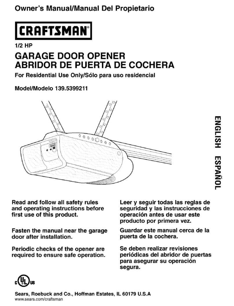 Craftsman 139.5399211 owner's manual