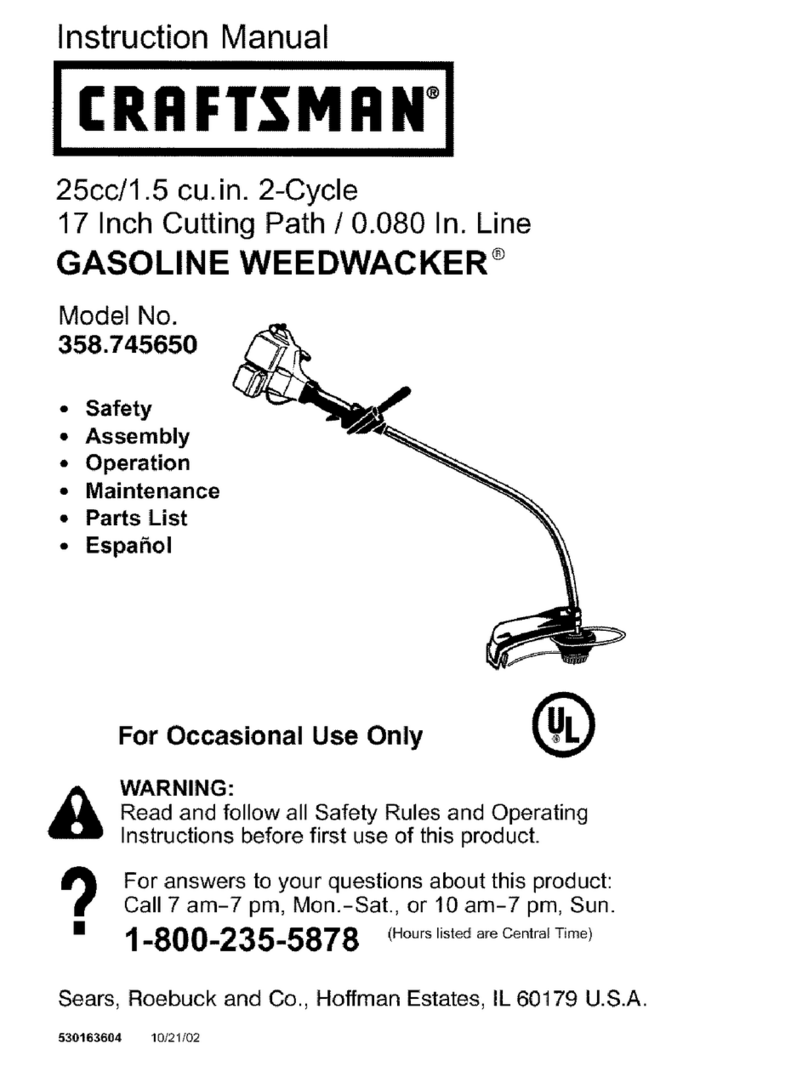 Craftsman WEEDWACKER 358.745650 instruction manual