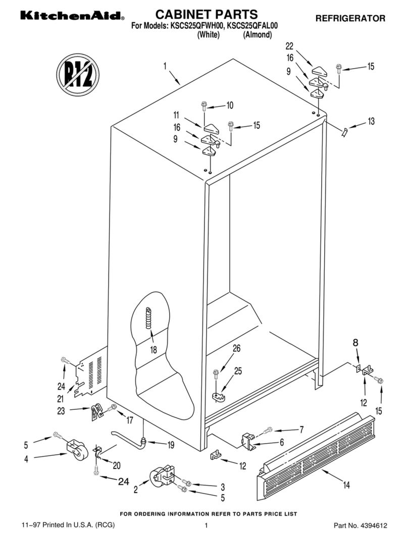 KitchenAid KSCS25QFAL00 parts list