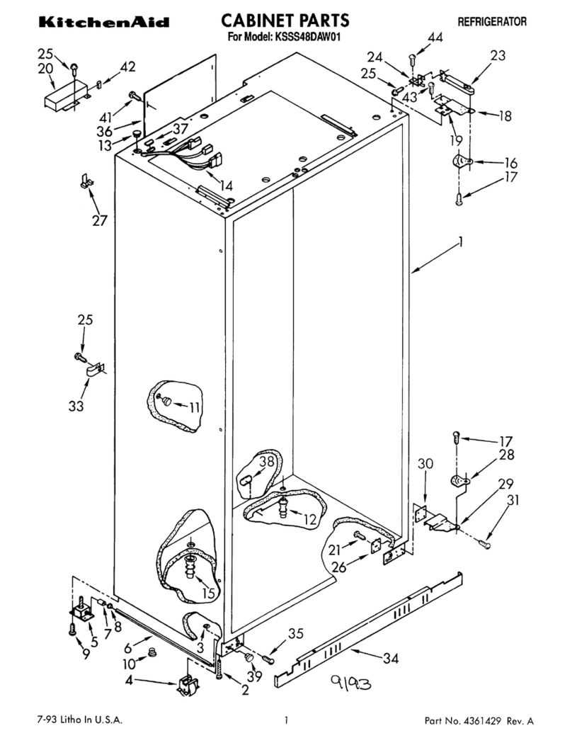 KitchenAid KSSS48DAW01 parts list